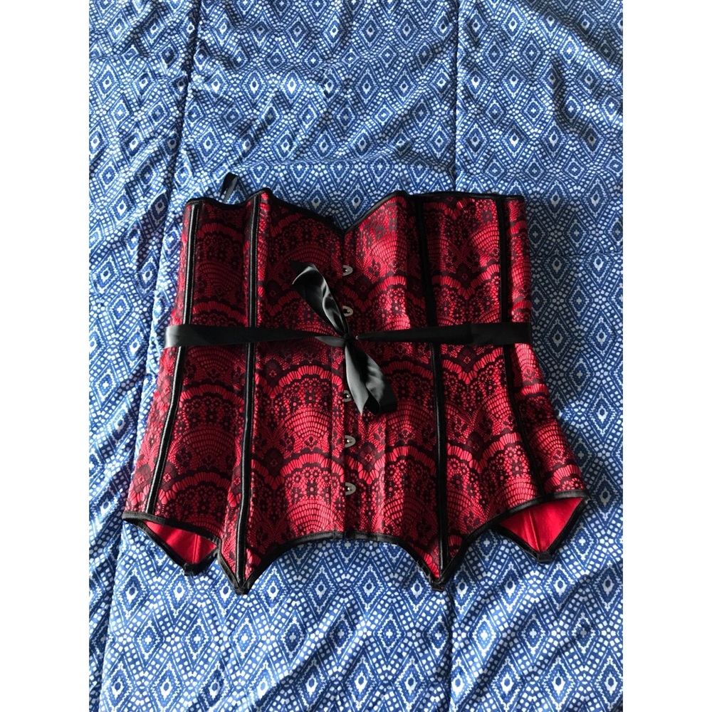 Bow front overbust corset